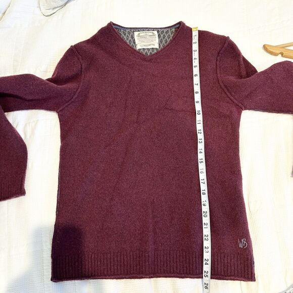 White Stuff Sweater Women's Large Red Burgundy Laundered Classics Lambs Wool - Picture 13 of 14